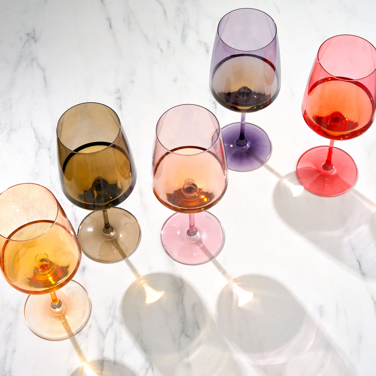 Reserve Nouveau Crystal Wine Glasses in Moonrise, Set of 4