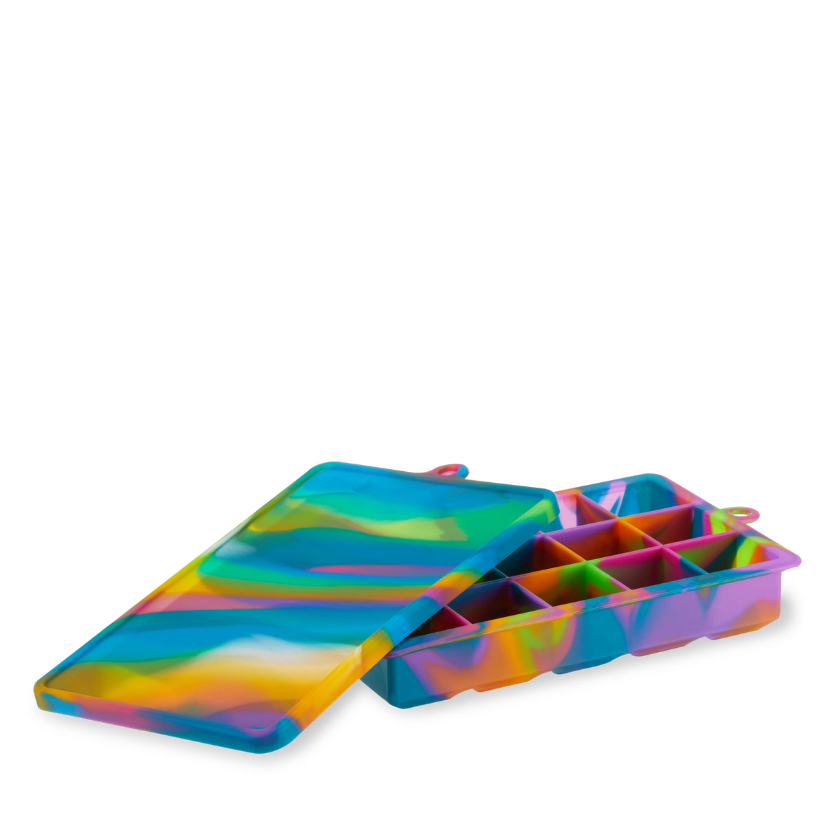 1.25" Ice Cube Tray with Lid in Colored Marble
