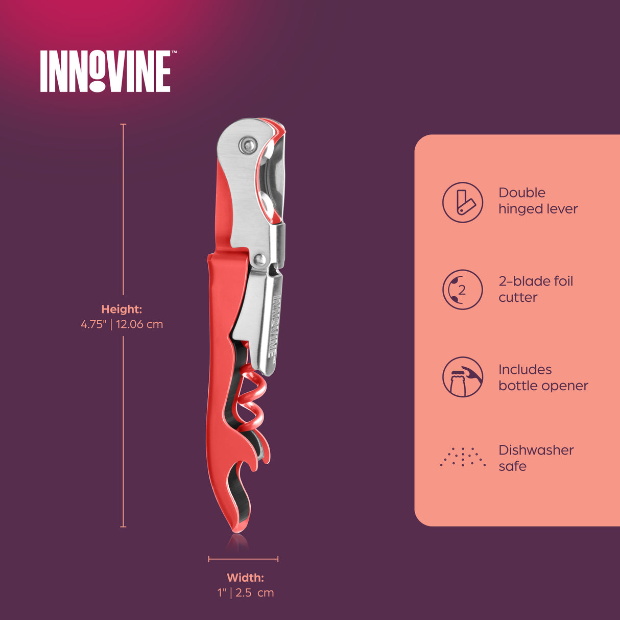 Double Hinge Corkscrew in Raspberry