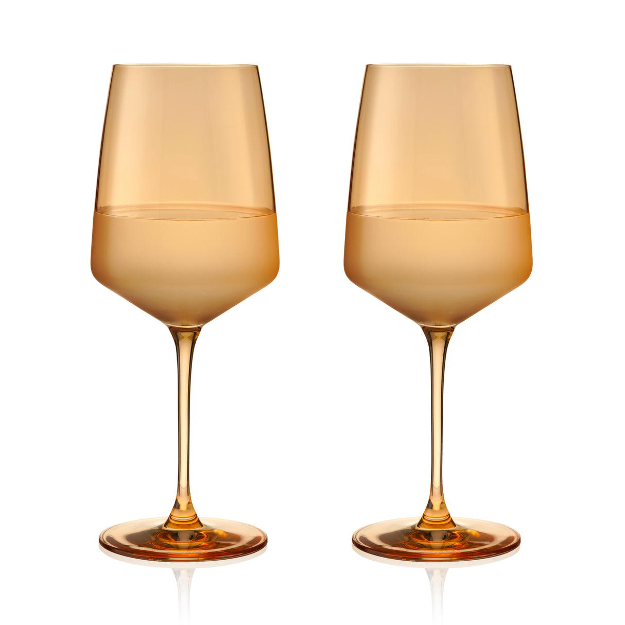 Reserve Nouveau Crystal Wine Glasses in Topaz, Set of 2