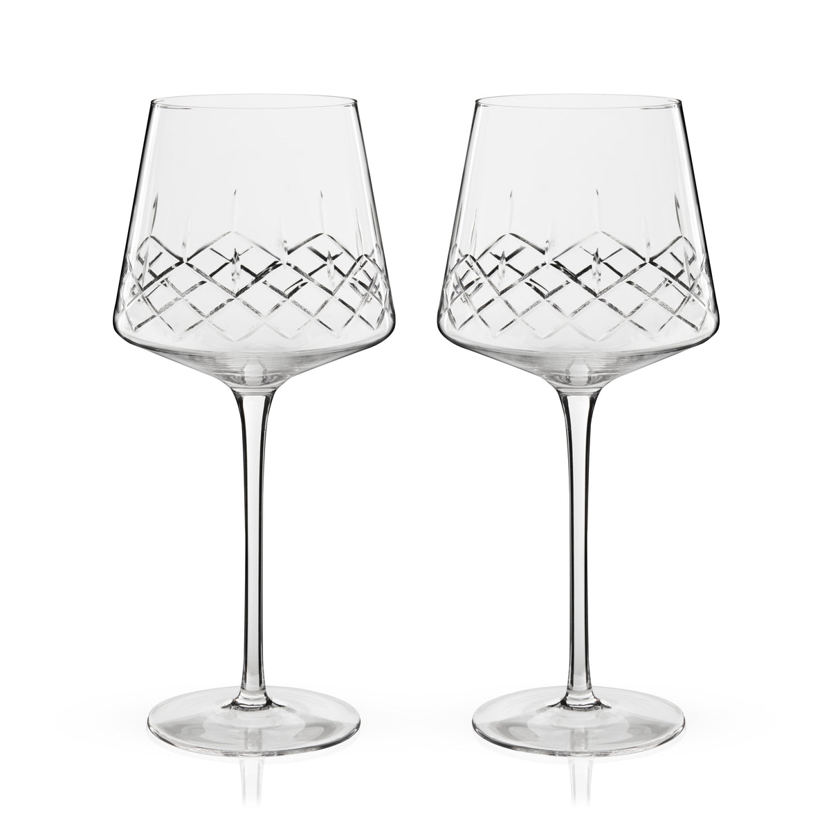 Admiral Crystal Burgundy Wine Glasses, Set of 2