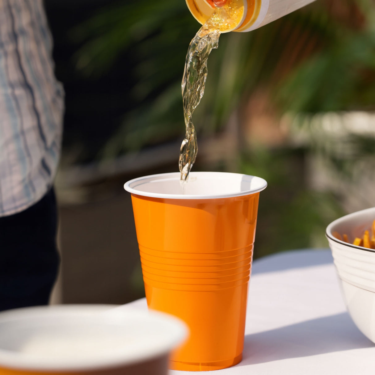 Party 16 oz Plastic Cups in Orange, Set of 50