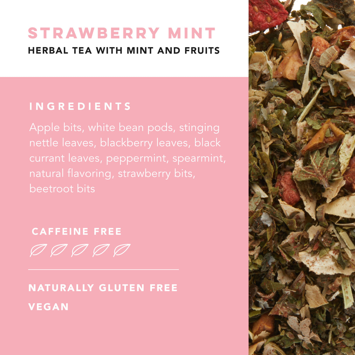 Strawberry Mint Herbal Tea, 15 Sachets
