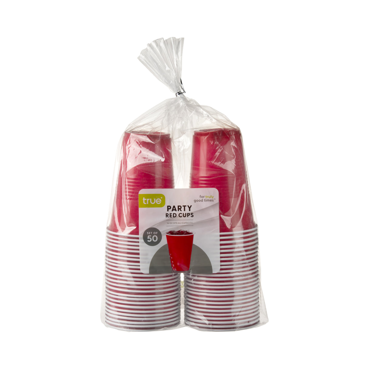 Party 16 oz Plastic Cups in Red, Set of 50