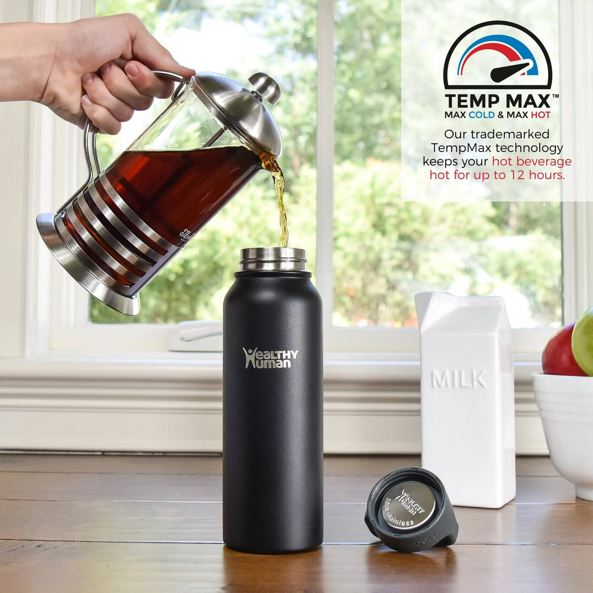 The Stein Water Bottle in Silver, 21 oz