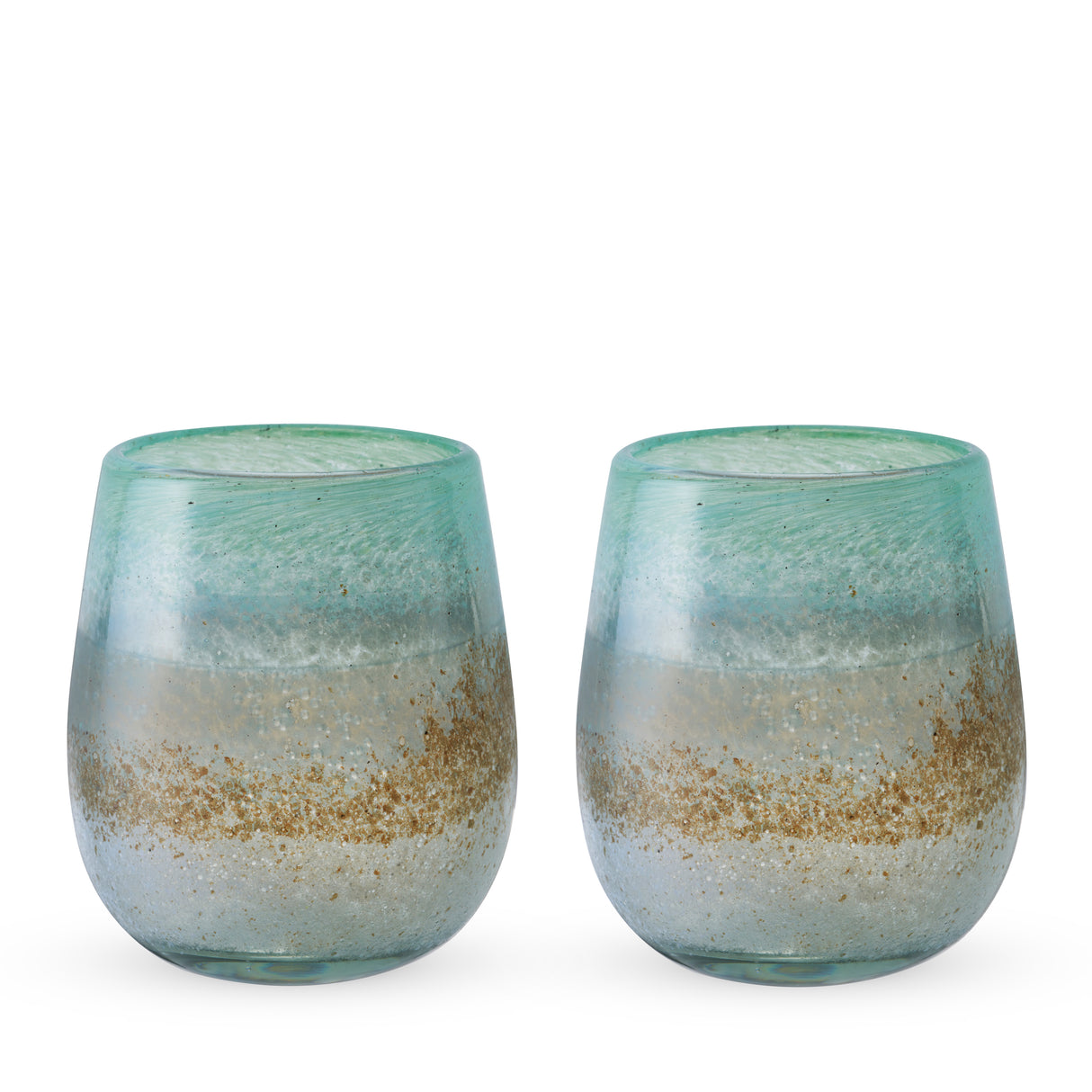 Segunda Vida Playa Bonita Recycled Stemless Wine Glasses, Set of 2