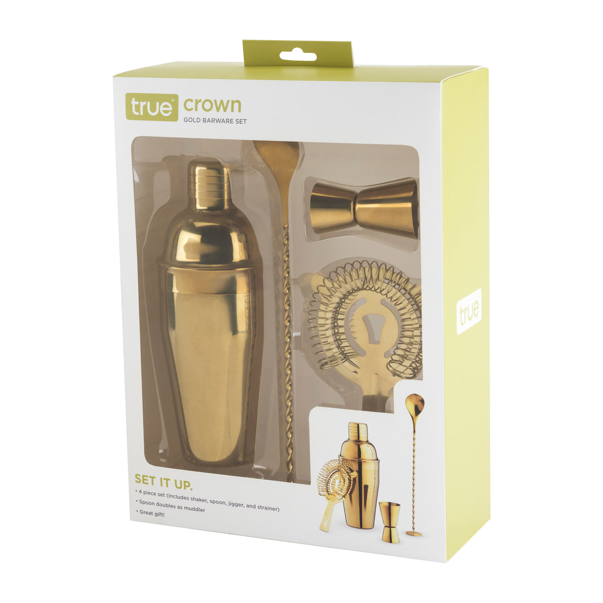 4-Piece Mixologist Barware Set in Gold