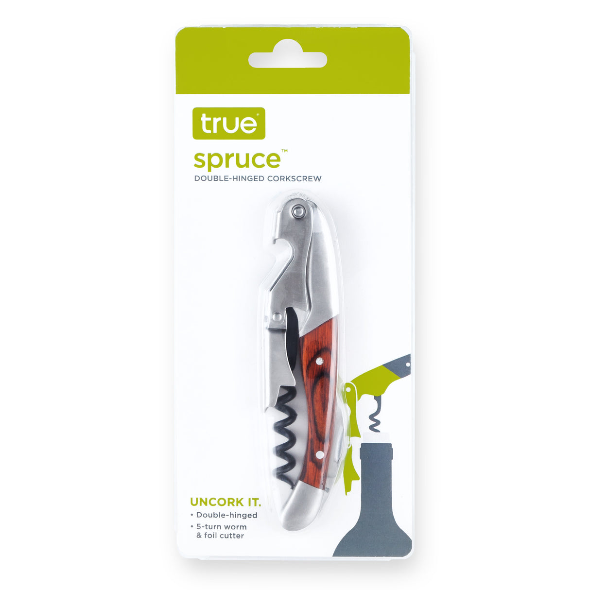 Double-Hinged Waiter's Corkscrew with Wood Handle