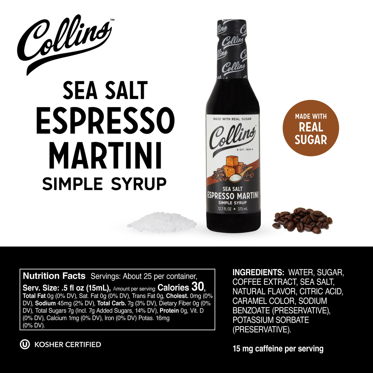 Sea Salt Espresso Martini Syrup, 12.7 oz