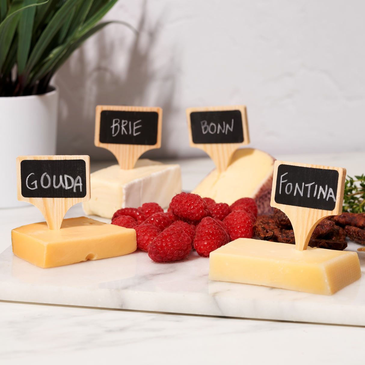 Inscribe Wooden Cheese Markers, Set of 4