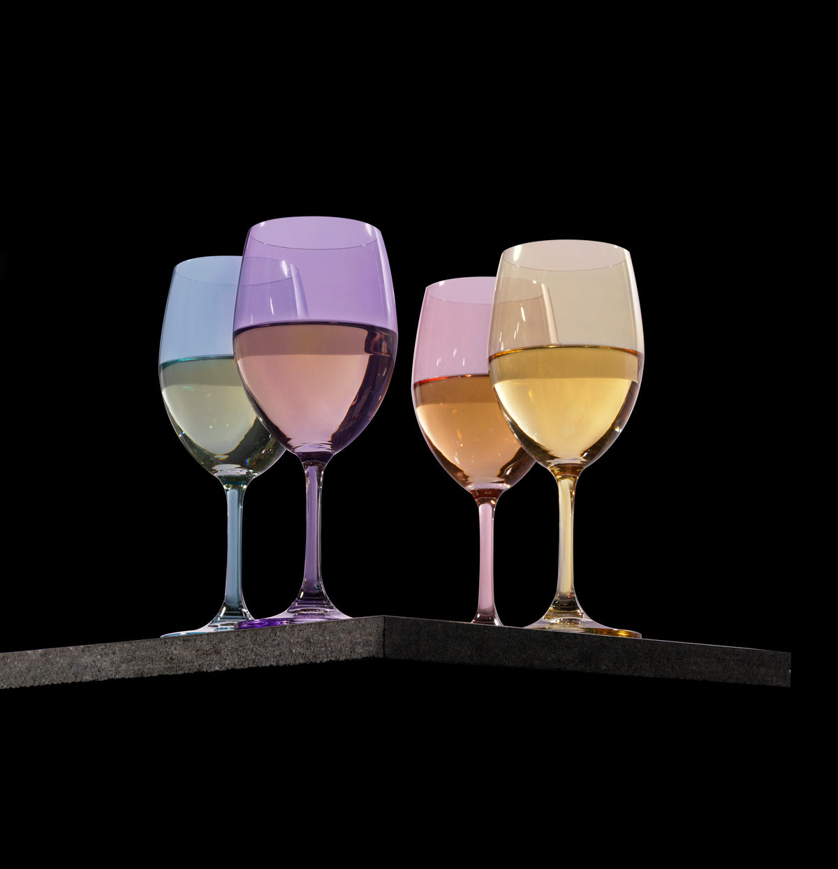 Chroma Colorful Stemmed Wine Glasses, Set of 4