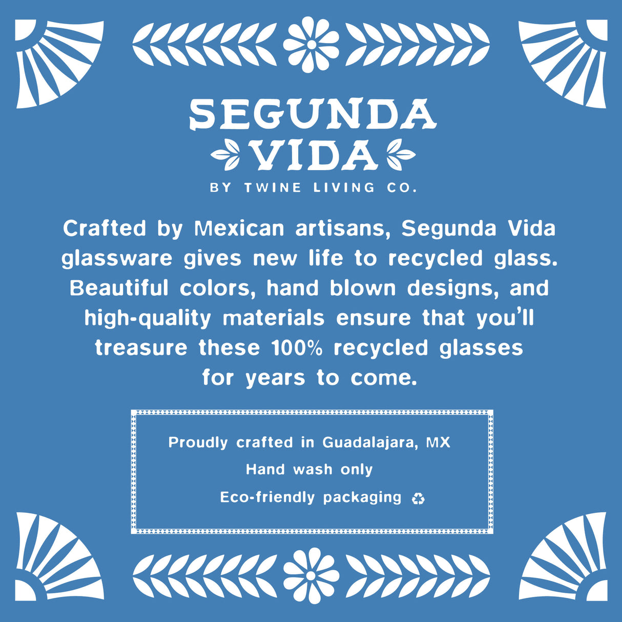 Segunda Vida Playa Bonita Recycled Tumblers, Set of 2