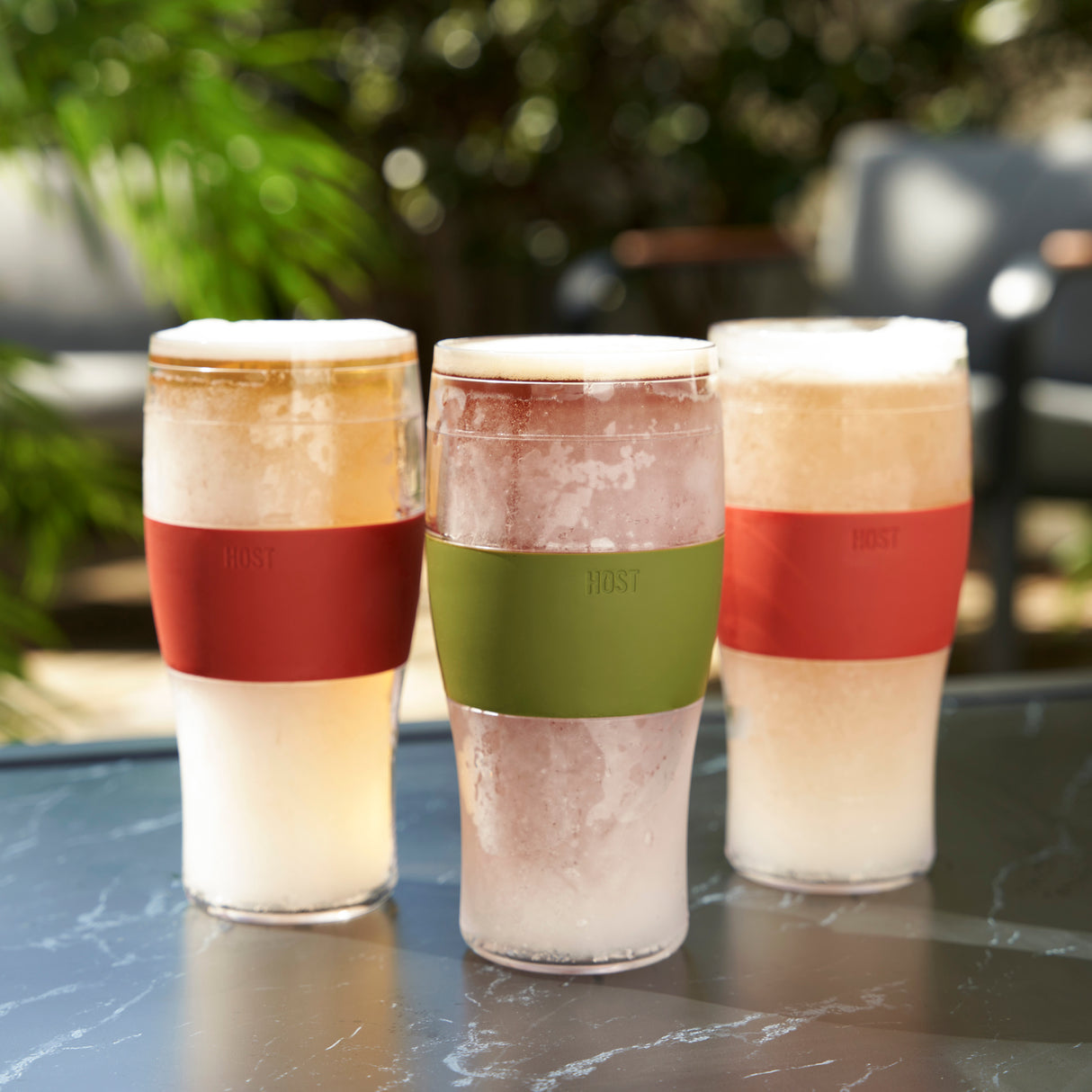 Beer FREEZE Cooling Cup in Crimson Red, Set of 2