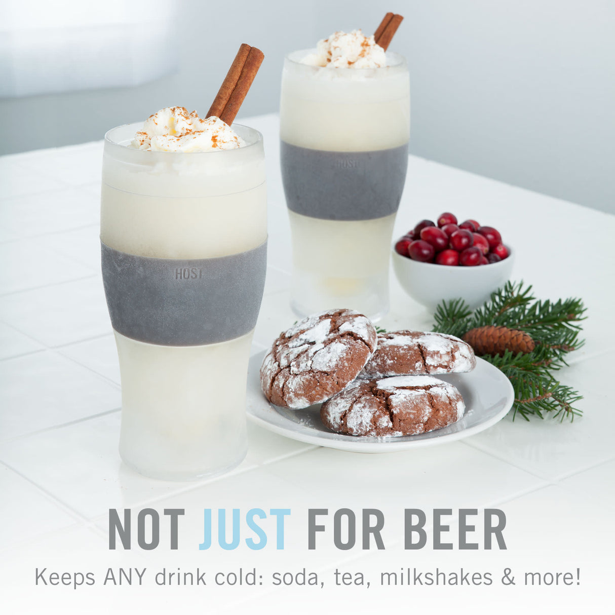Beer FREEZE Cooling Cup in Olive, Set of 2