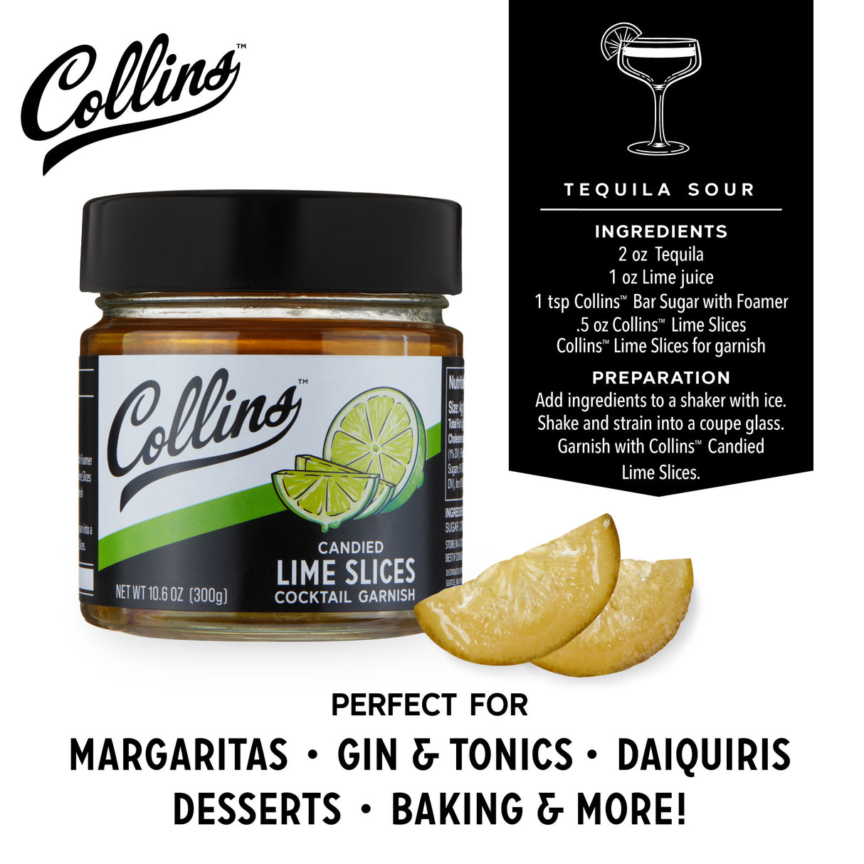 Candied Lime Slices in Syrup, 10.6 oz