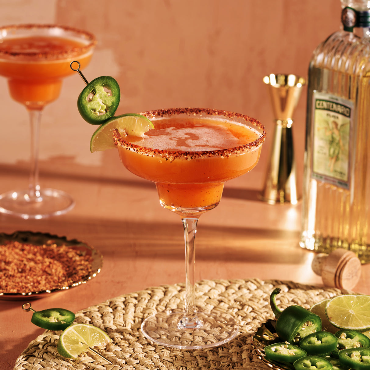 Raye Crystal Angled Margarita Glasses, Set of 2