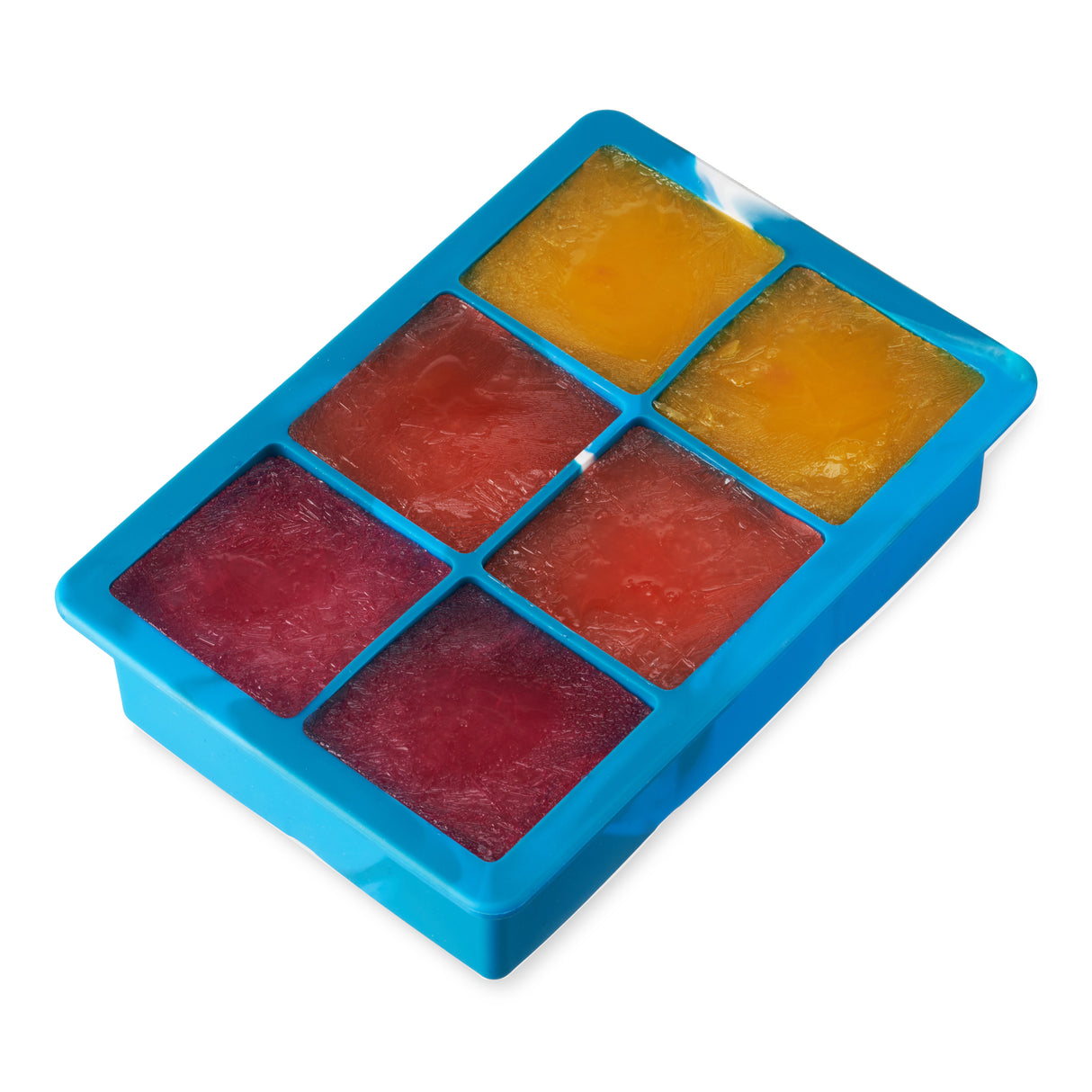 2" Ice Cube Tray with Lid in Blue Marble