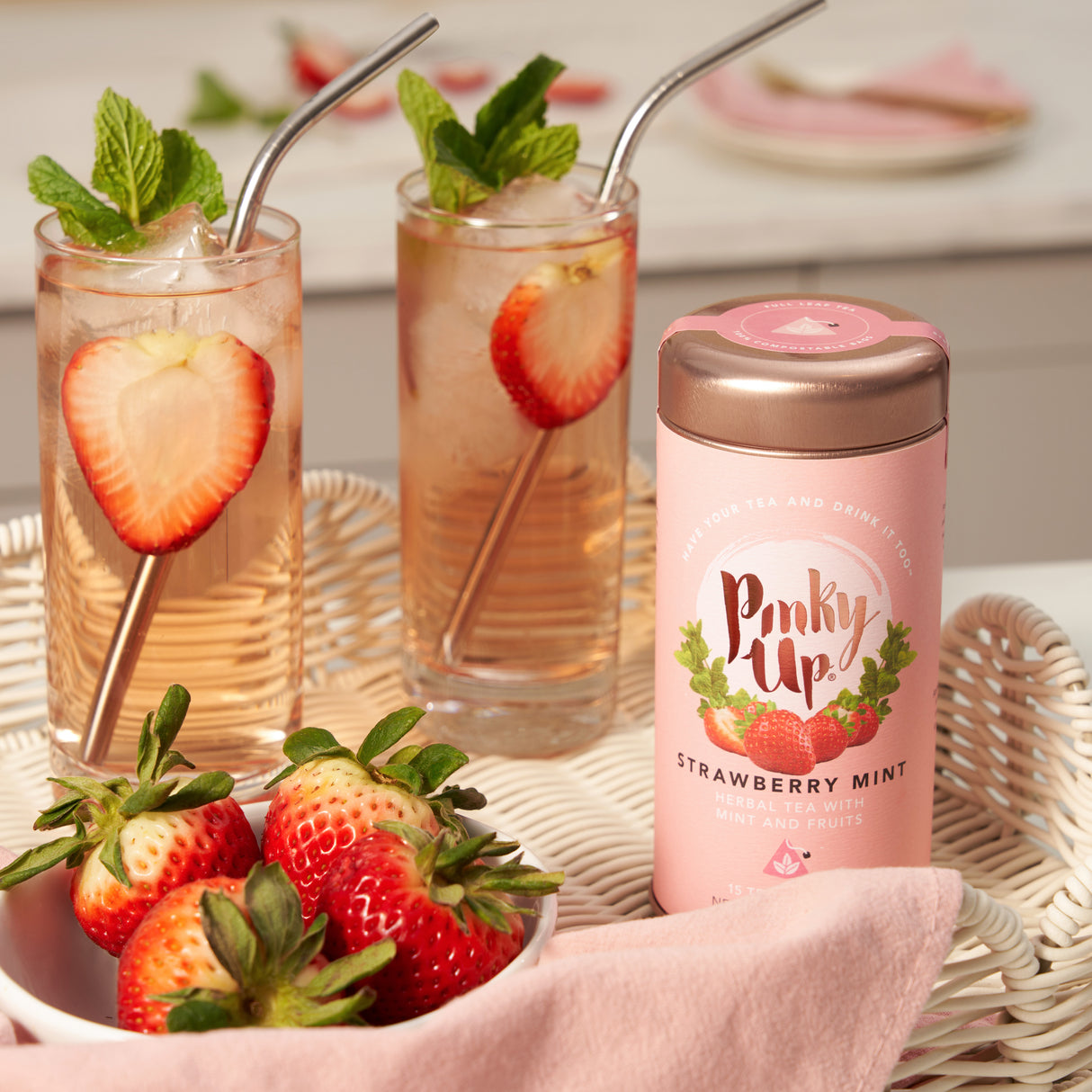 Strawberry Mint Herbal Tea, 15 Sachets