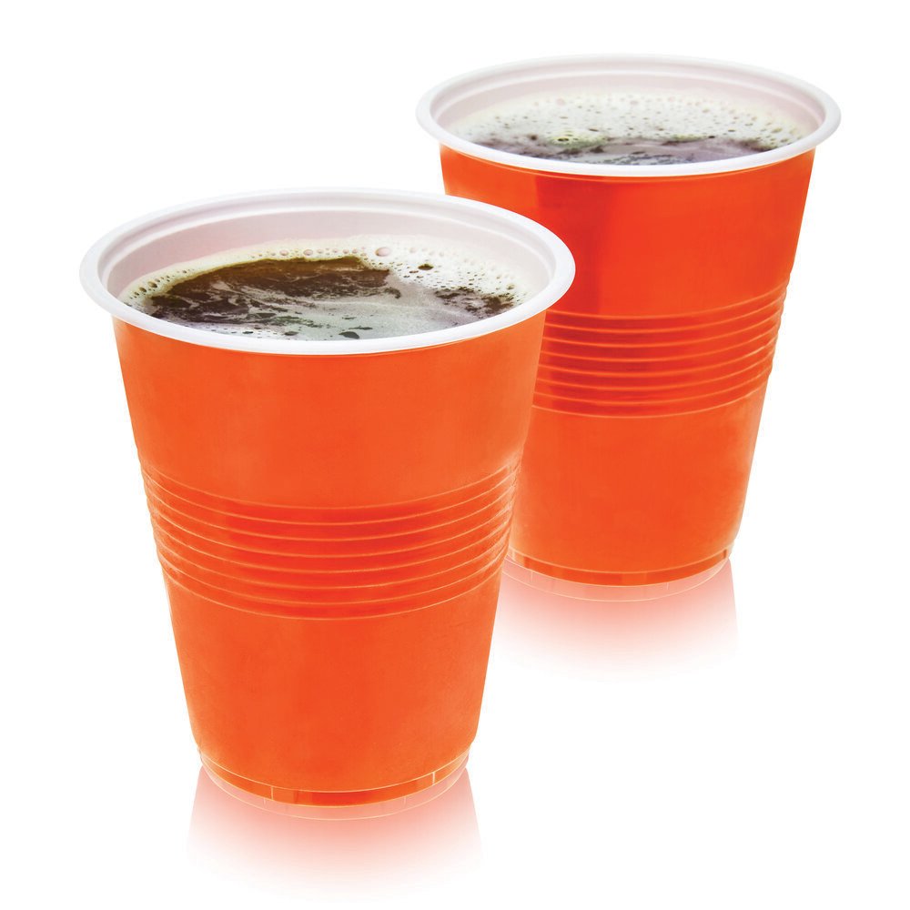 Party 16 oz Plastic Cups in Orange, Set of 50