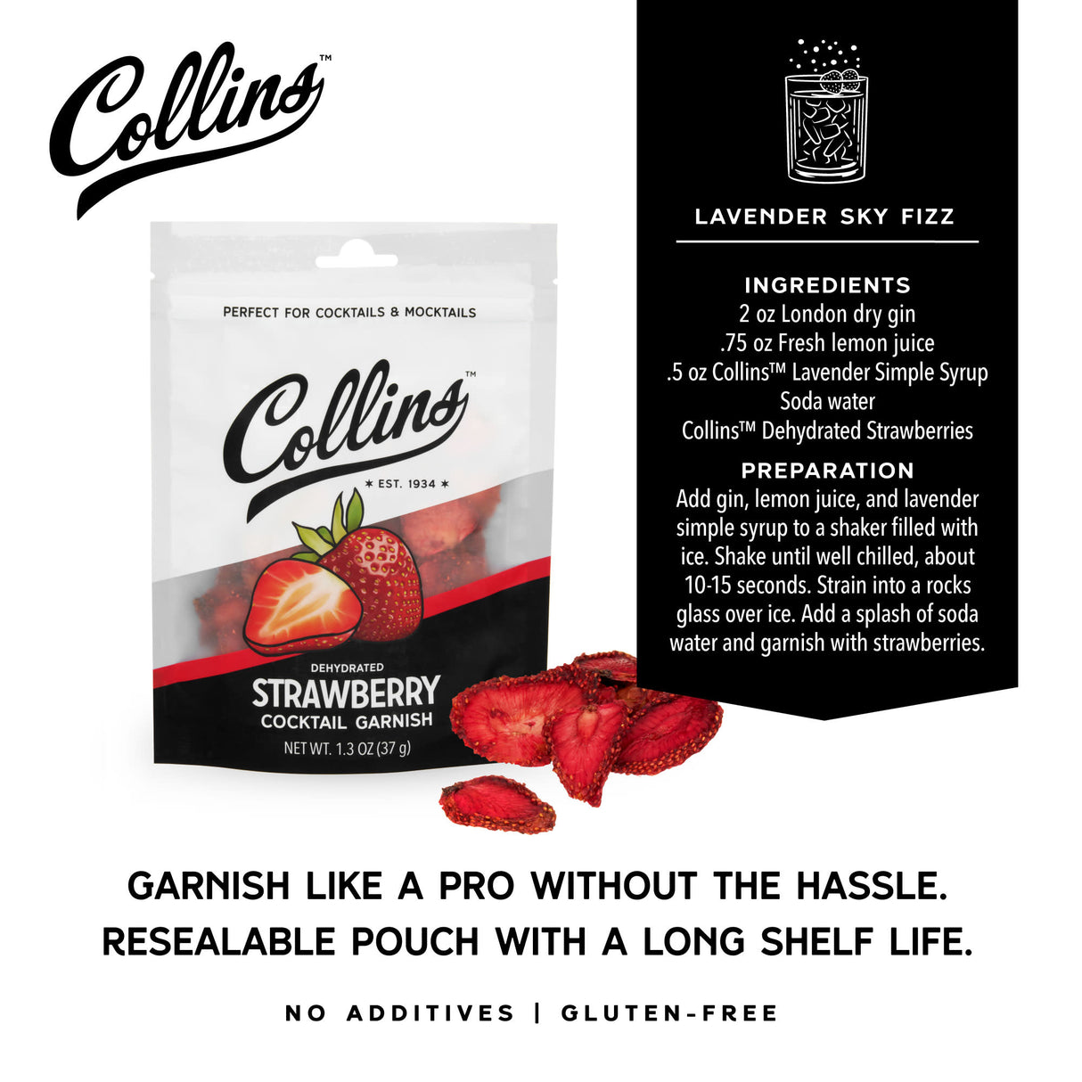 Dehydrated Strawberry Cocktail Garnish, 1.3 oz