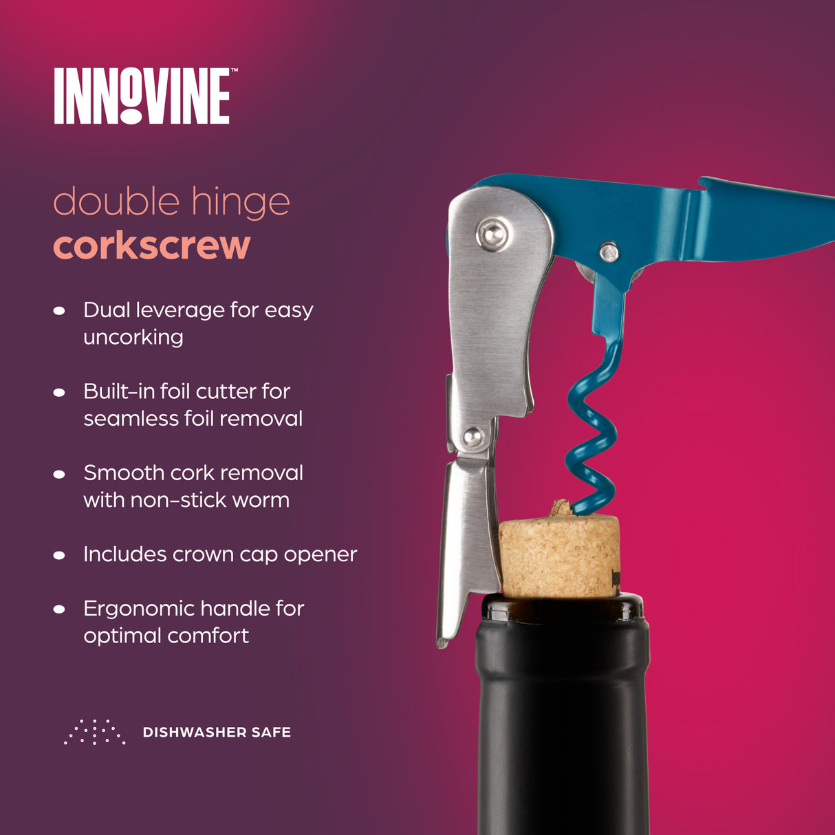 Double Hinge Corkscrew in Deep Teal