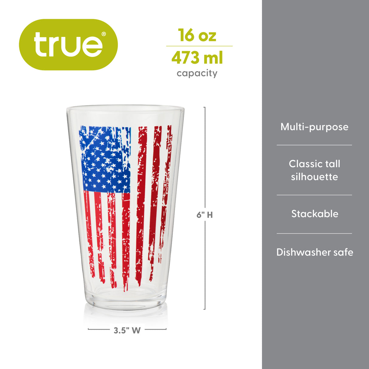 Vertical Flag Pint Glass