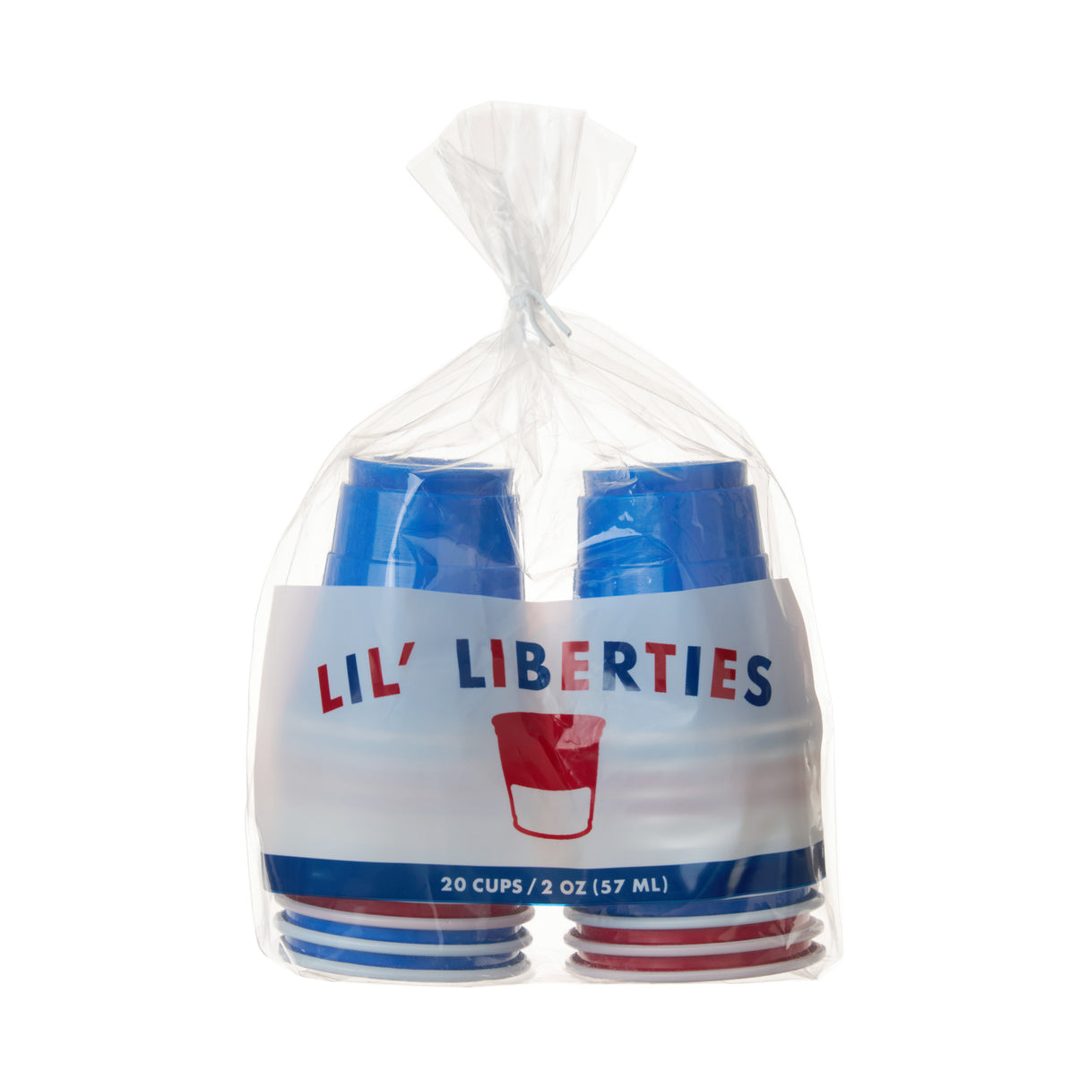 Party 1.75 oz Lil’ Liberties Mini Plastic Shot Cups in Red, White & Blue, Set of 20