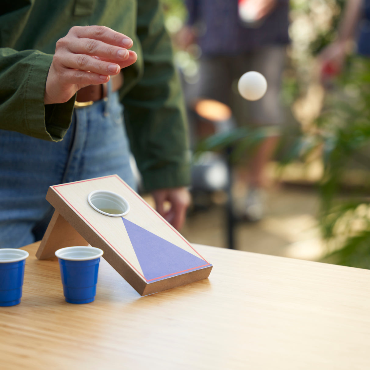 Mini Cornhole Pong Set