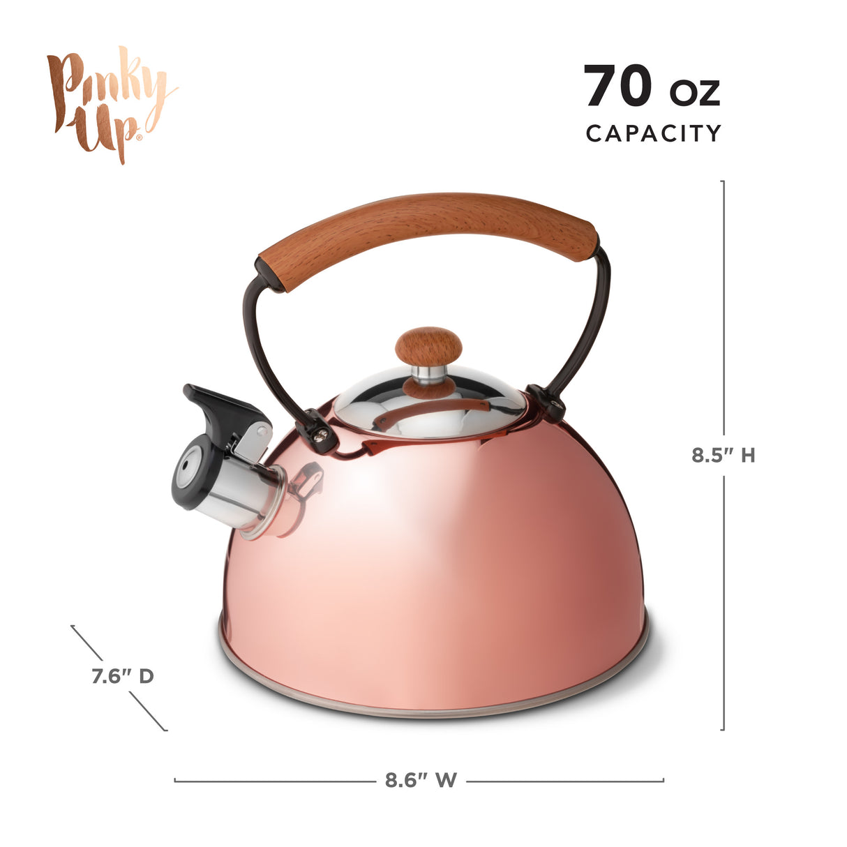 Hadley Tea Kettle in Rose Gold