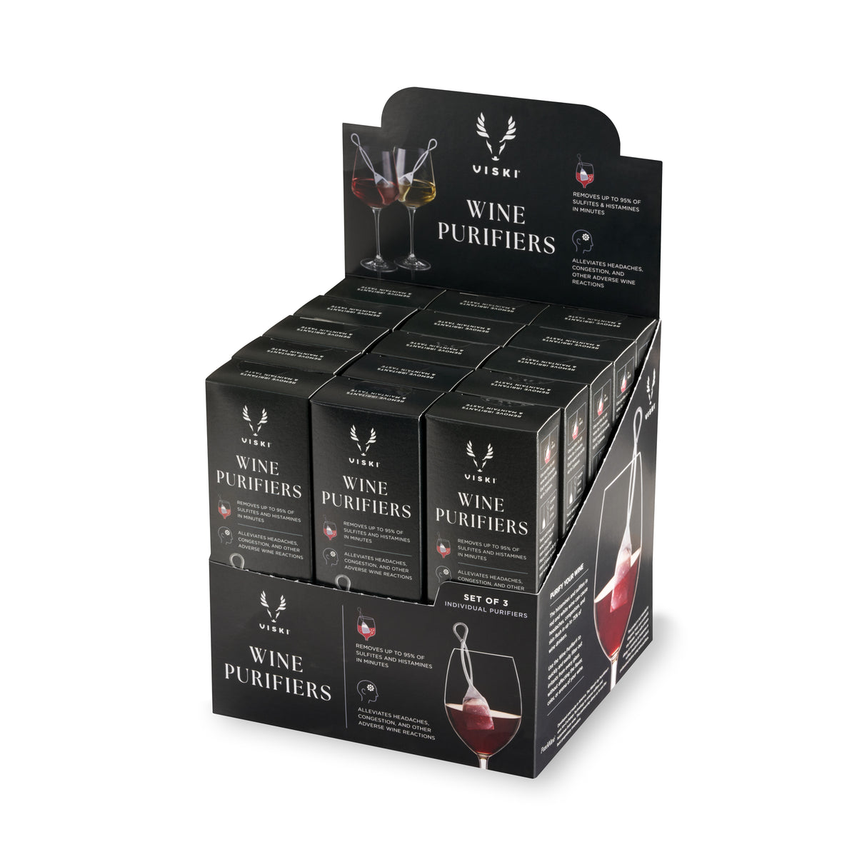 Viski Wine Purifiers, Set of 3, CDU 15ct