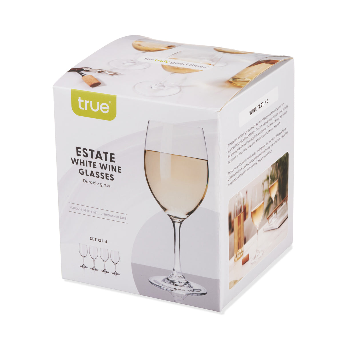 Estate 14 oz White Wine Tasting Glass, Set of 4