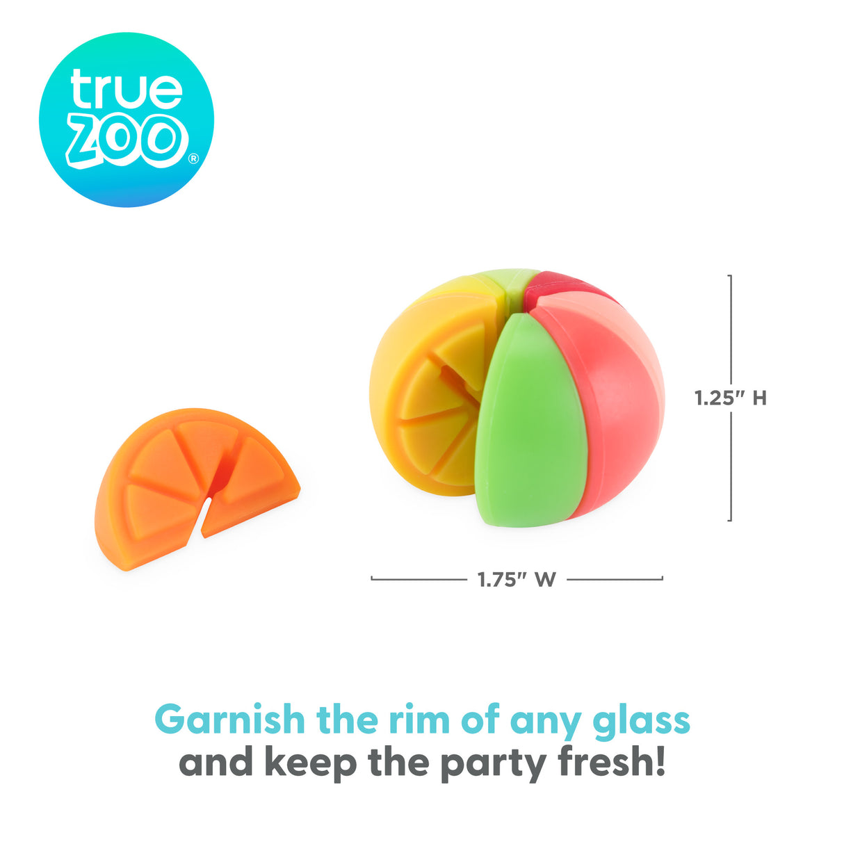 TrueZoo Citrus Charms Silicone Drink Marker, Set of 8