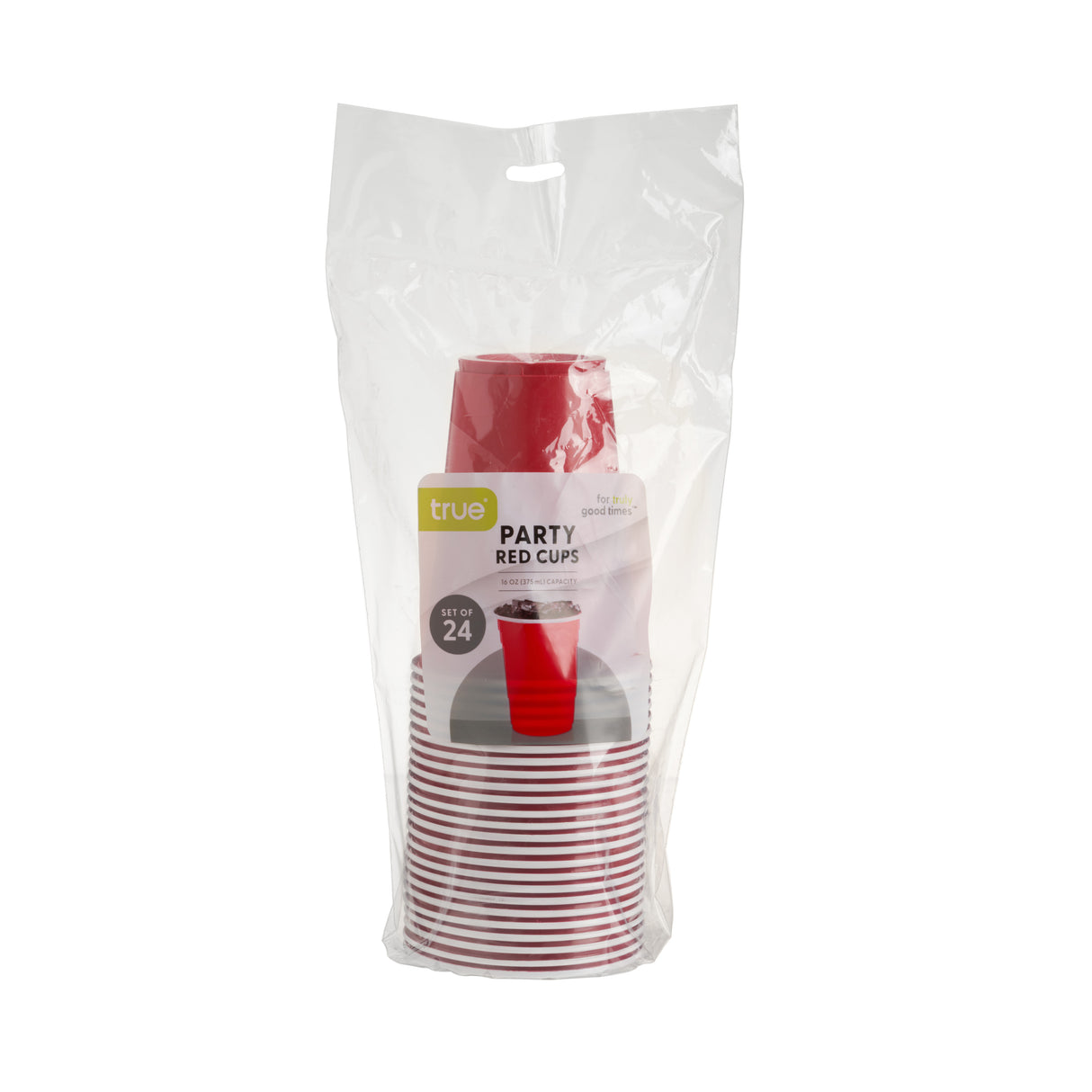 Party 16 oz Plastic Cups in Red, Set of 24