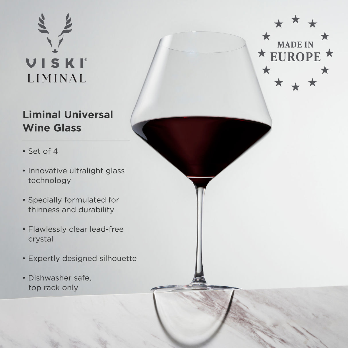Reserve Liminal Burgundy Wine Glasses, Set of 4