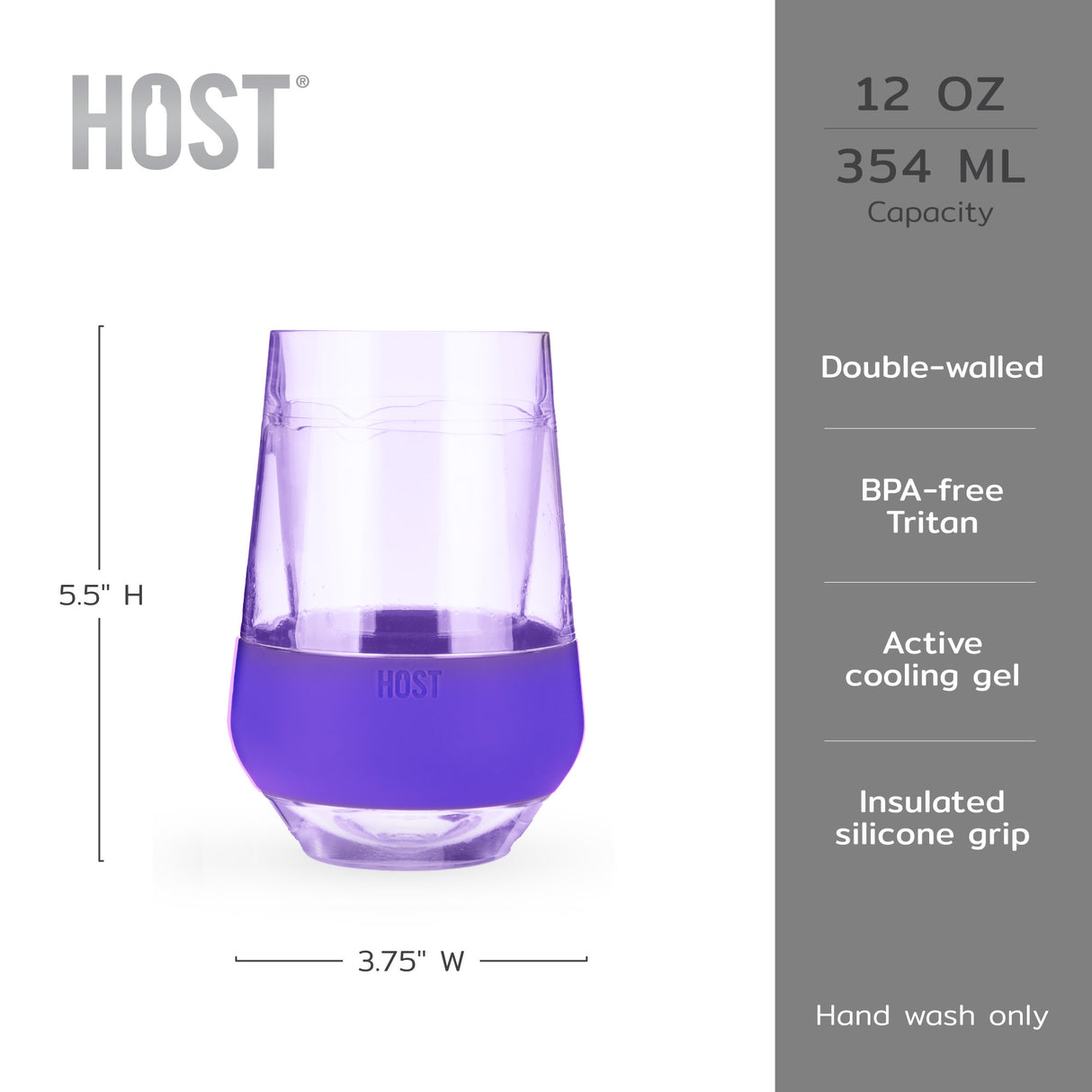 Wine FREEZE XL Cooling Cup in Tinted, Set of 4