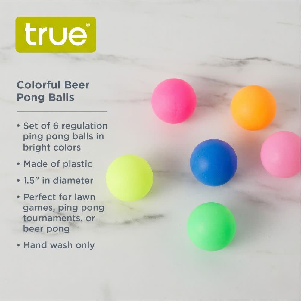 Party Beer Pong Balls in Assorted Colors, 6ct