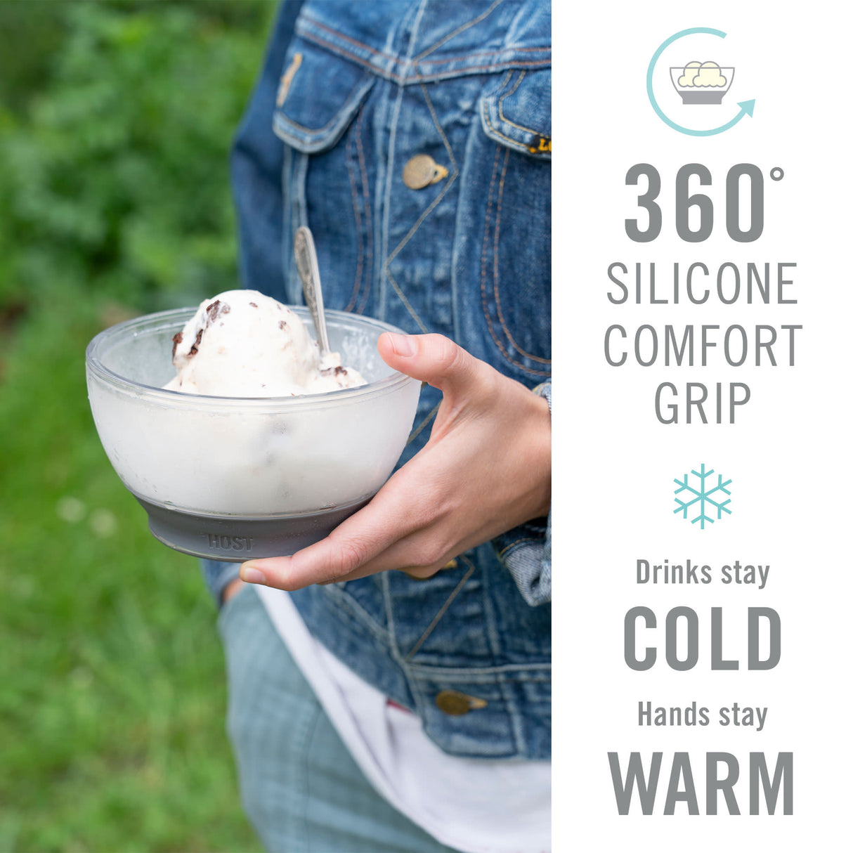 Ice Cream FREEZE Cooling Bowl in Gray, Set of 2