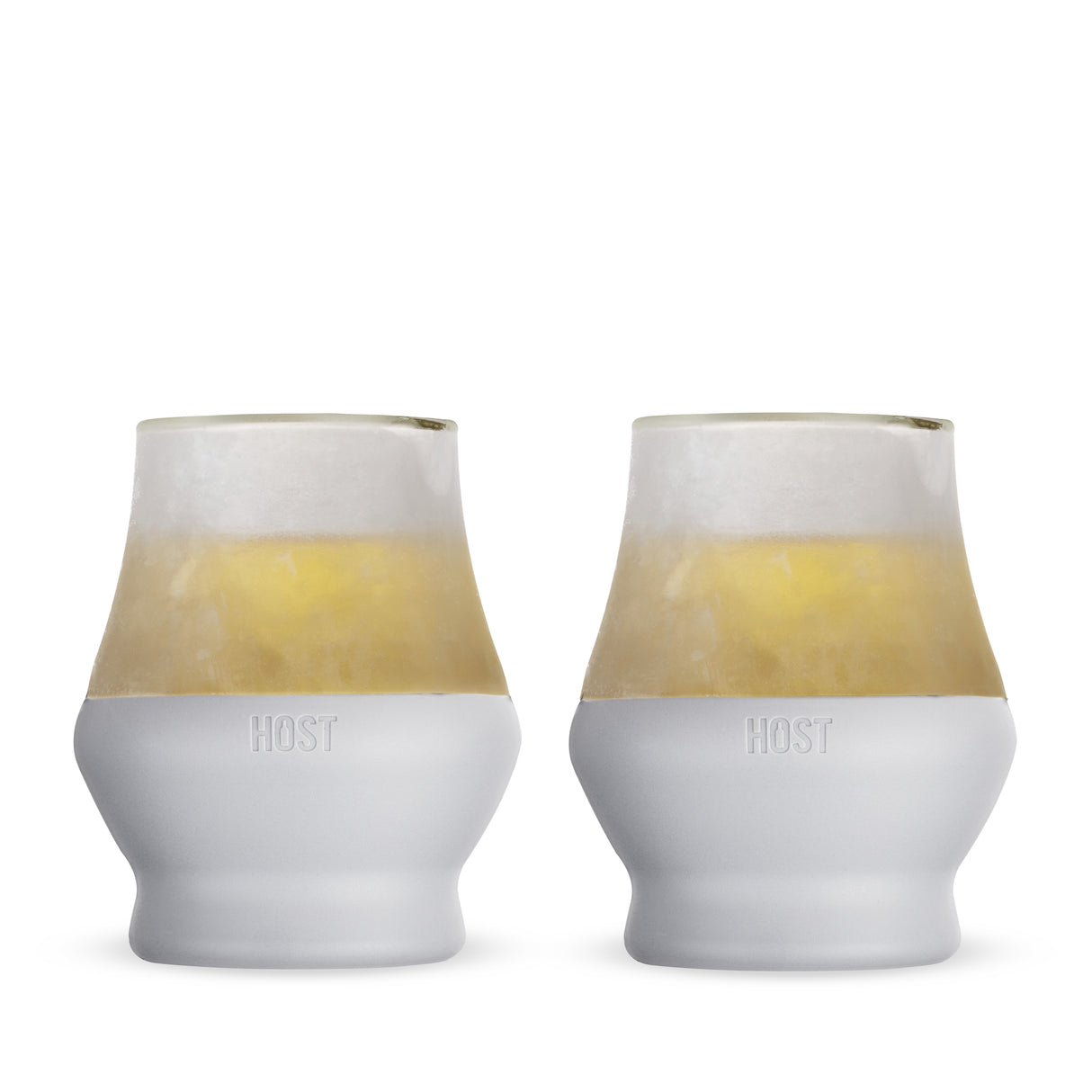 Glass FREEZE Sipping Cooling Cup in Gray, Set of 2