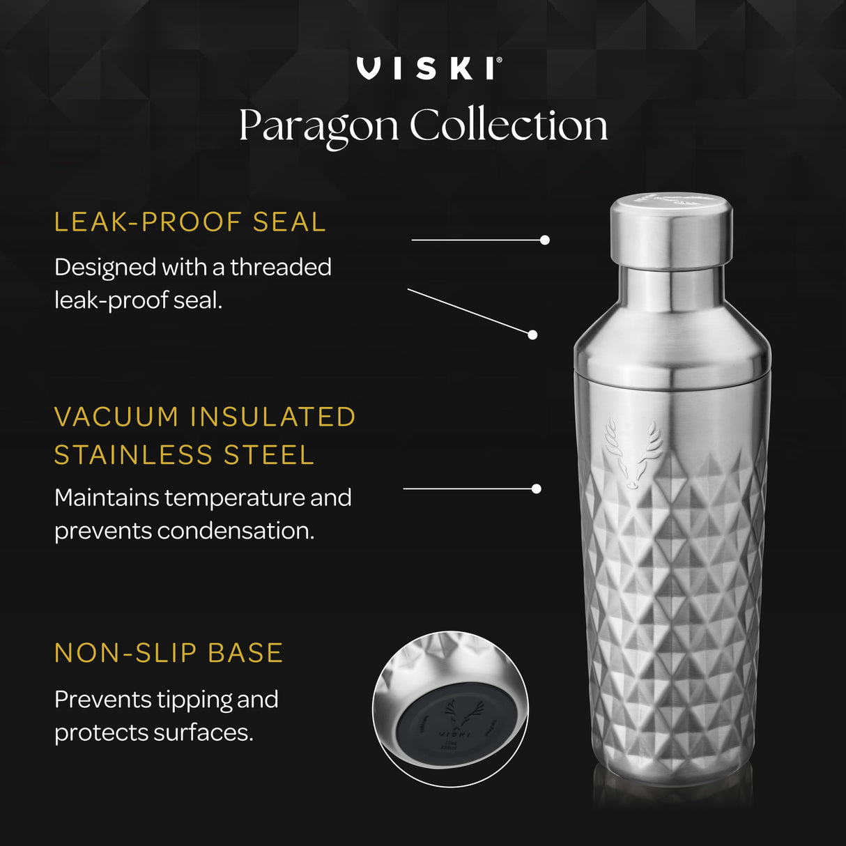 Paragon Stainless Steel Cocktail Shaker in Platinum