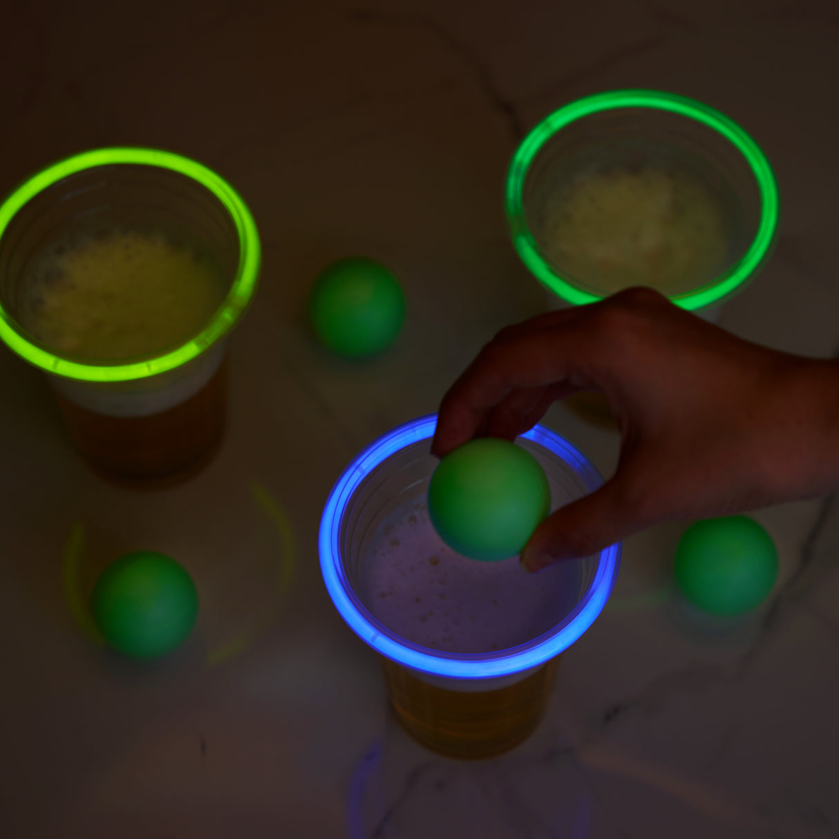 Glow in the Dark Pong Balls, Set of 6