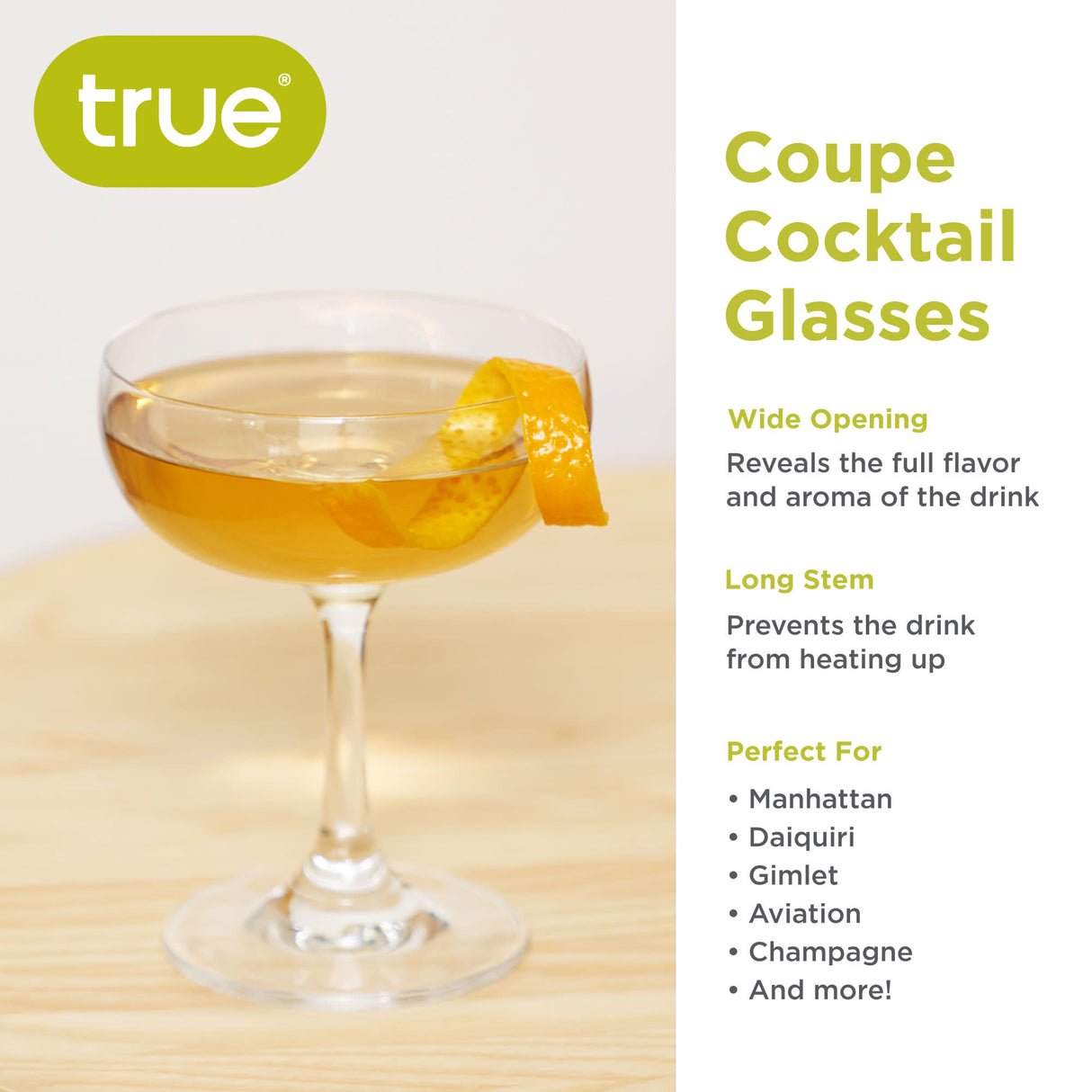 Coupe 7 oz Cocktail Glasses, Set of 4