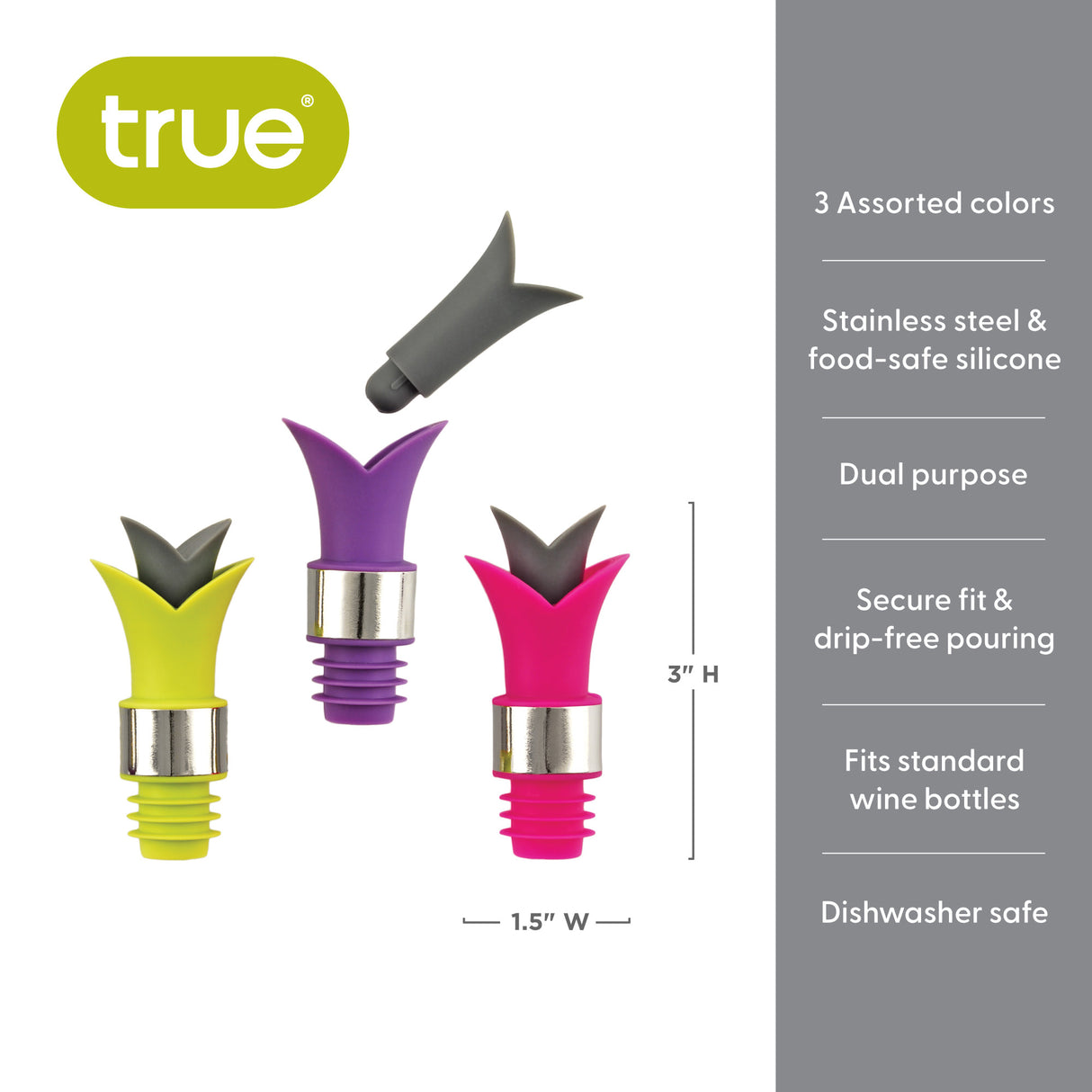 Lily Silicone Stopper & Pourer in Assorted Brights