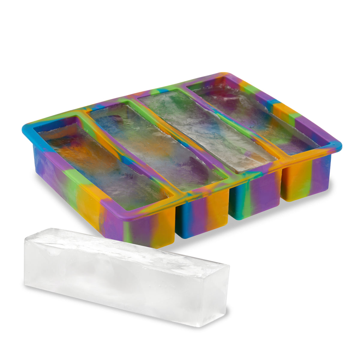 Water Bottle Ice Cube Tray in Colored Marble