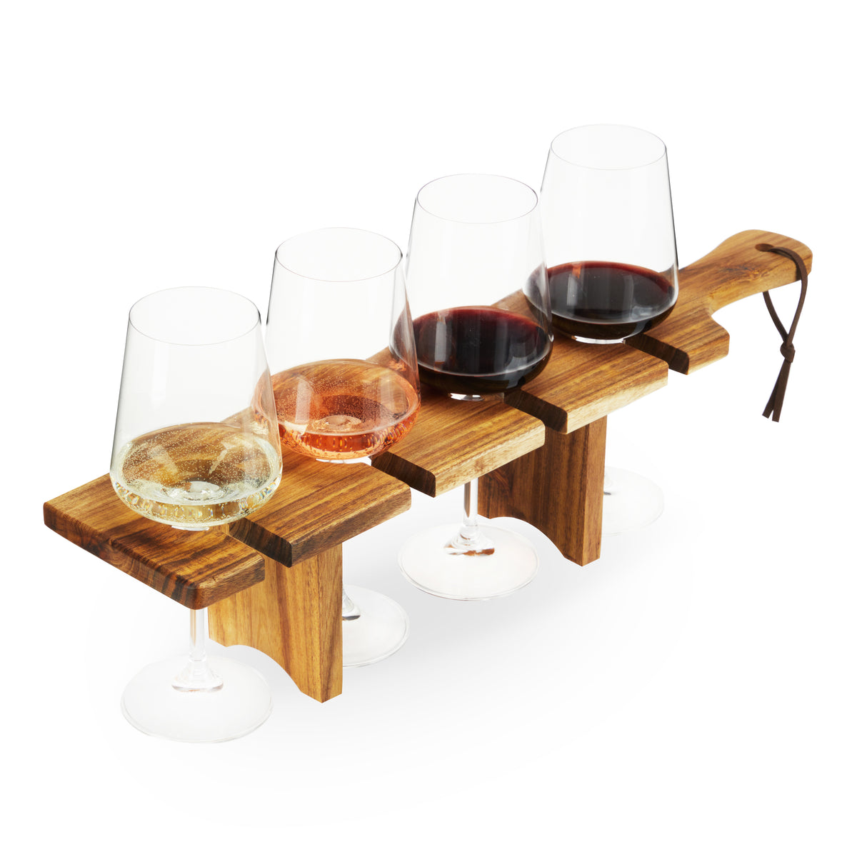 Acacia Wood Easy Transport Wine Flight Carrier