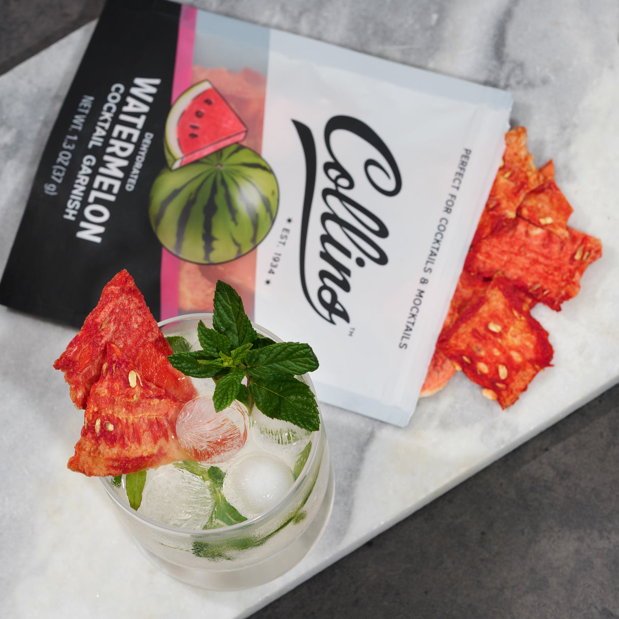 Dehydrated Watermelon Cocktail Garnish, 1.3 oz