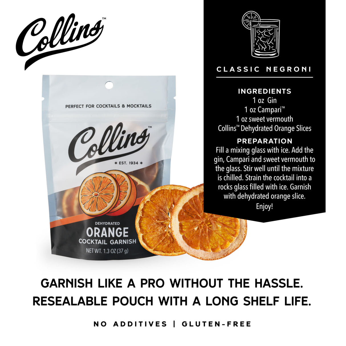 Dehydrated Orange Cocktail Garnish, 1.3 oz