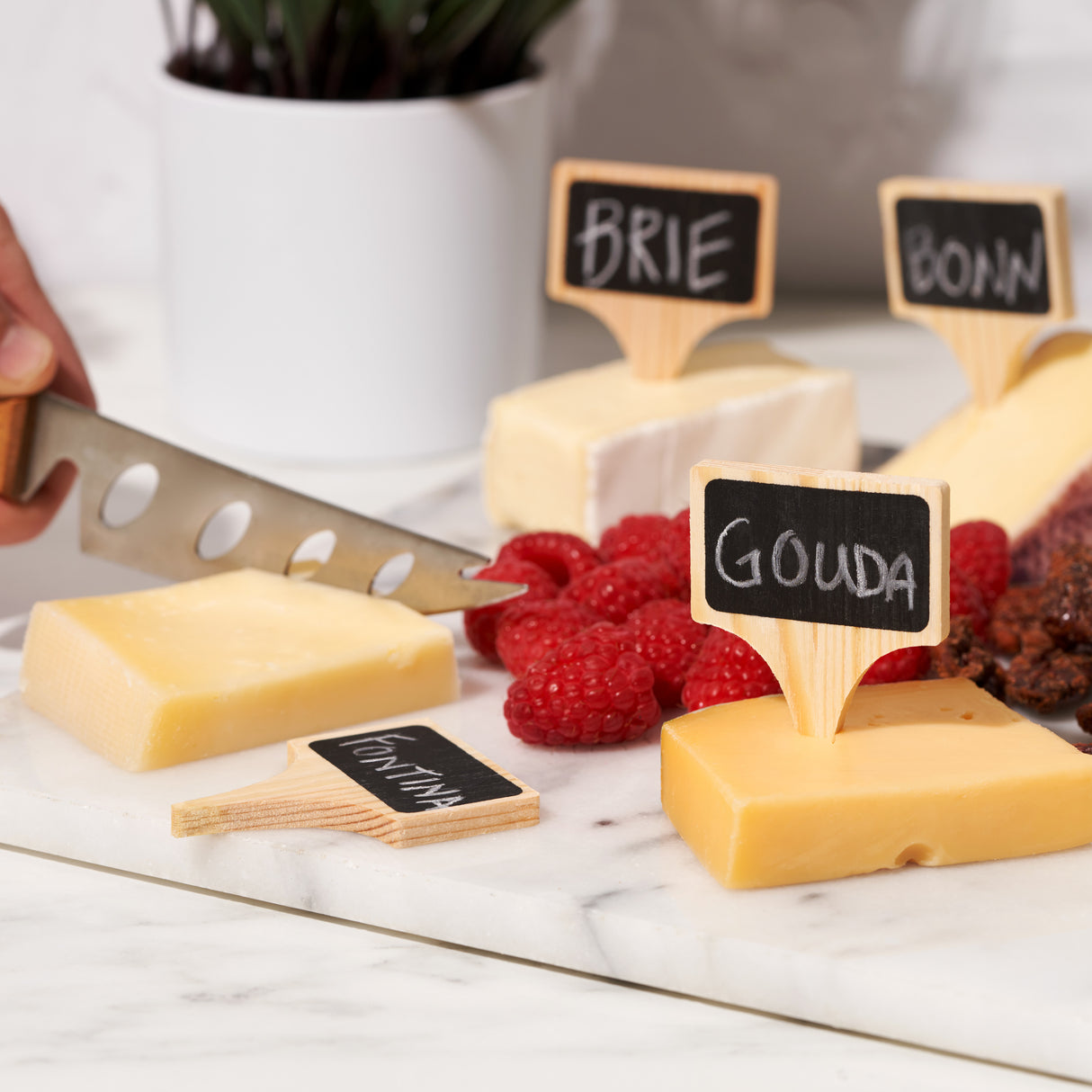 Inscribe Wooden Cheese Markers, Set of 4