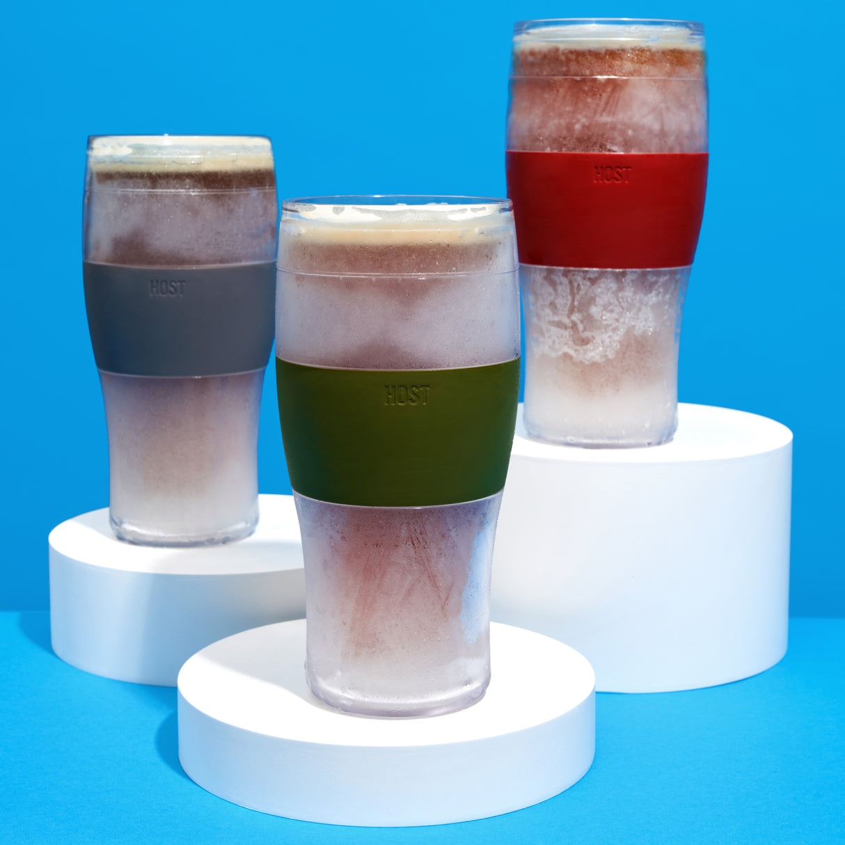 Beer FREEZE Cooling Cup in Gray, Set of 2