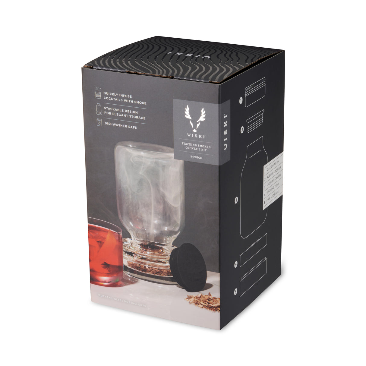 5-Piece Stacking Smoked Cocktail Kit