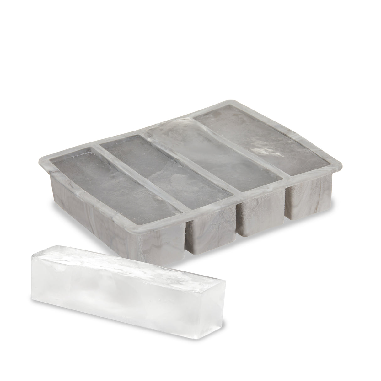 Water Bottle Ice Cube Tray in Gray Marble